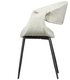 Yossi Eetkamerstoelen Metalen Zwarte Poot - Naturel - Set van 6