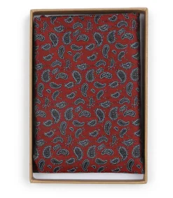 Zijde Pochet Paisley Bordeaux