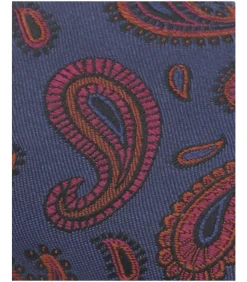Zijde Pochet Paisley Navy