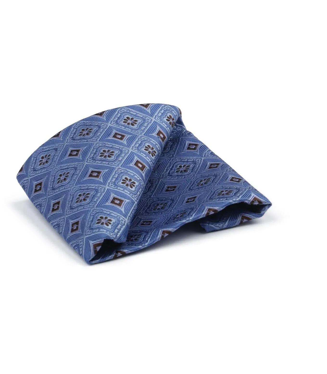 Zijde Pochet Print Blauw