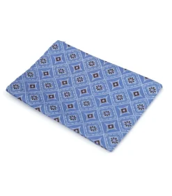 Zijde Pochet Print Blauw