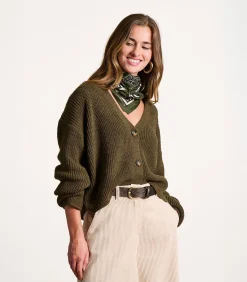 Zijde sjaal met kaki bandana print