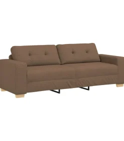 3-Zits Sofa met kussen Bruin Stof