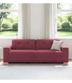 3-Zits Sofa met kussen Wijnrood Stof