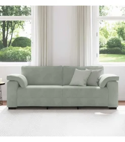 3-zitsbank 178 cm fluweel lichtgrijs