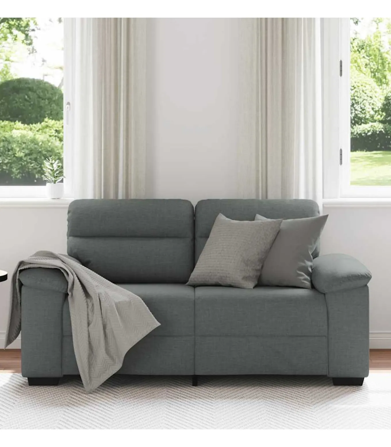 2-zitsbank 120 cm stof donkergrijs