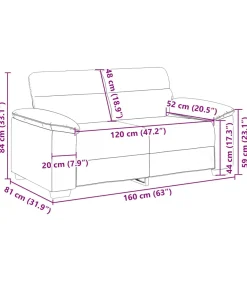 2-zitsbank 120 cm stof donkergrijs