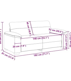 2-zitsbank 140 cm stof lichtgrijs