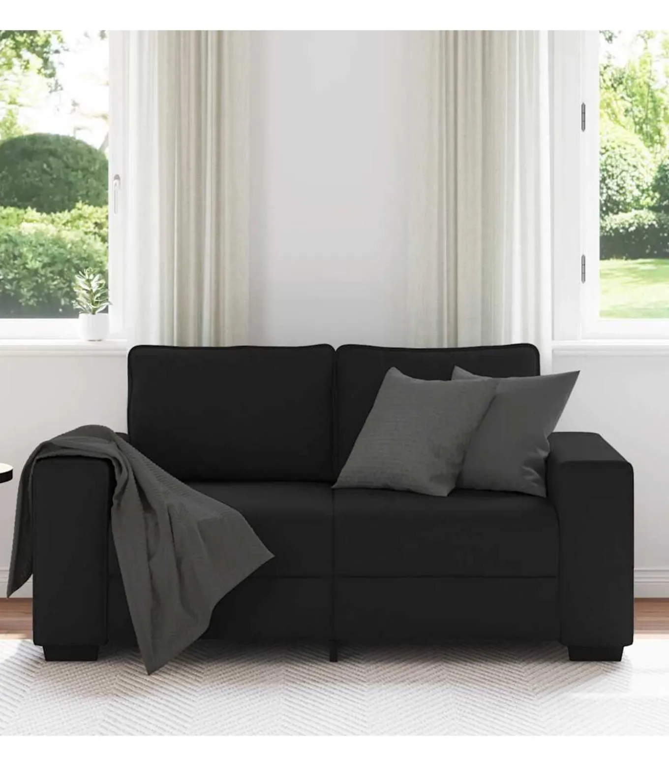 2-zitsbank 120 cm stof zwart