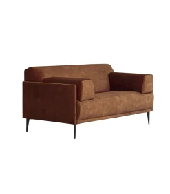 2-3-zitsbank in terracottabruin fluweel Finn, 2-zit