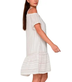 Zomerse midi-jurk met hangende schouders PRAISE