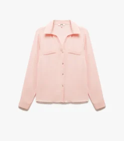 Zwarte Blouse Klassieke Kraag Lange Mouwen