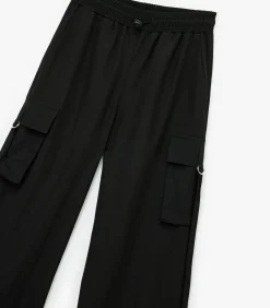 Zwarte Broek Hoge Taille Met Zakdetail