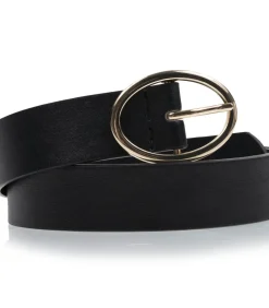 Zwarte damesriem met ovale gesp