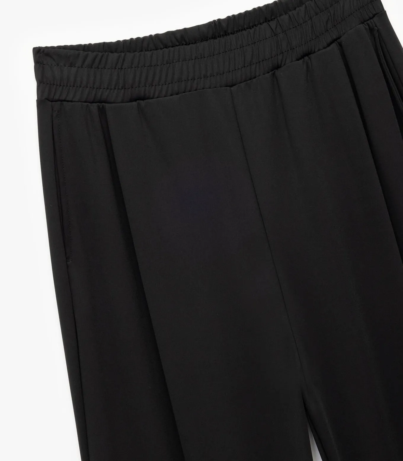 Zwarte Joggingbroek Hoge Taille Wijde Pijpen