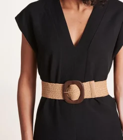 Zwarte jumpsuit met korte mouwen