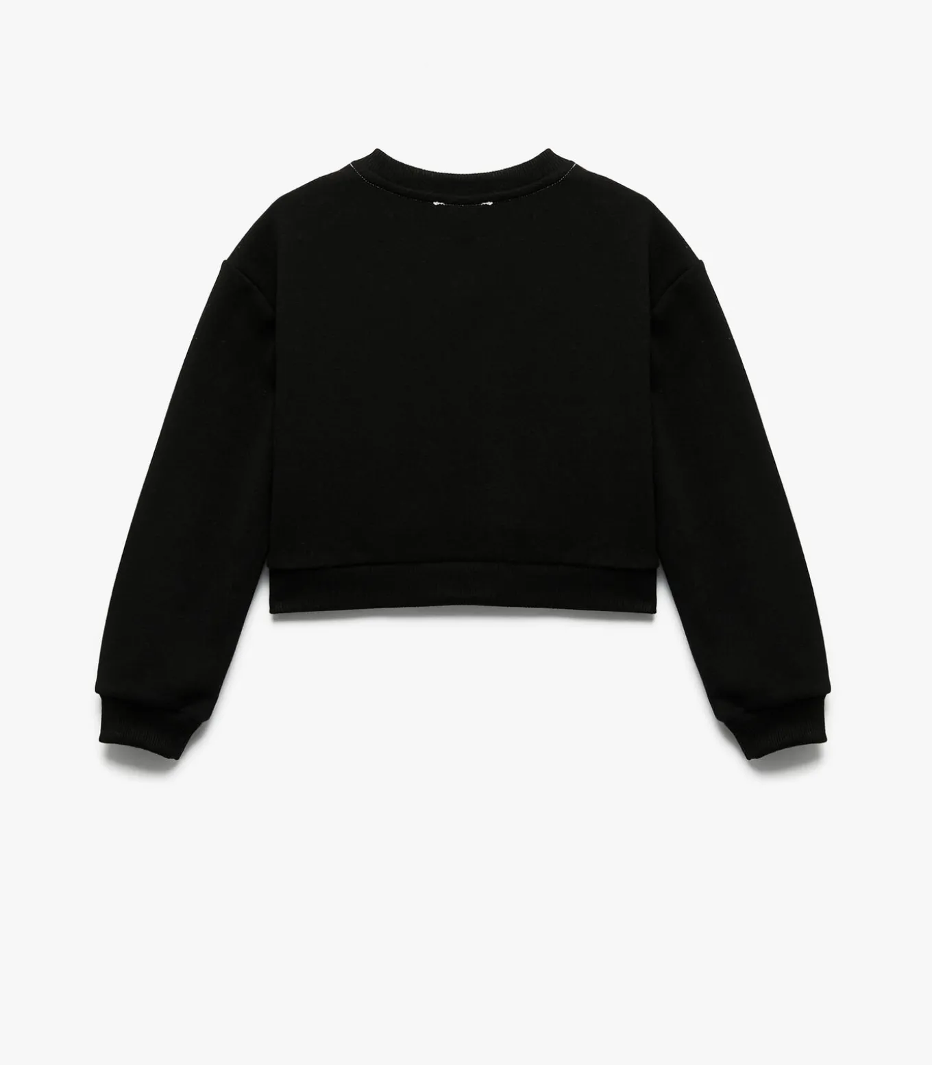 Zwarte Meisjestrui Lange Mouwen Stenen Details