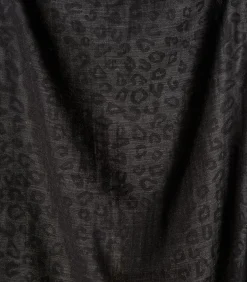 Zwarte sjaal van wol en katoen