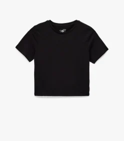 Zwarte Slanke Pasvorm T-shirt Korte Mouwen